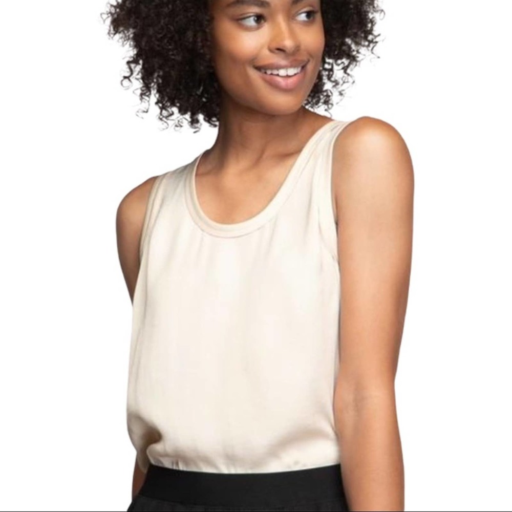 Naked Zebra Harper Scoop Sleeveless Blouse Sand L